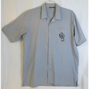Vintage 725 ORIGINALS Scorpion Button Down Shirt Size XL Men Gray Streetwear Y2K